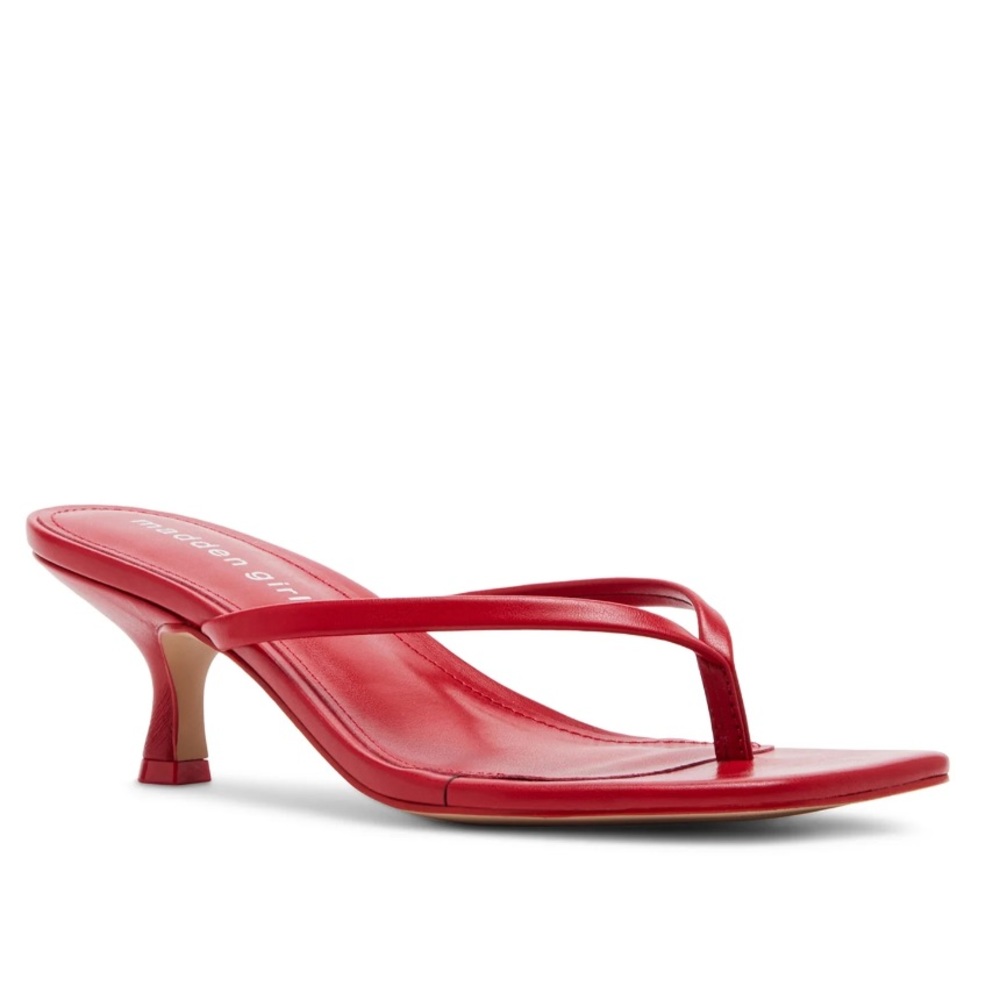 Red kitten heels